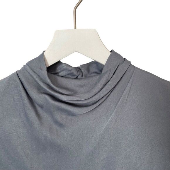 NEW Anthropologie "Madeleine Midi Dress Wedgewood High Neck Layered Sleeves sz 4 - Picture 6 of 13